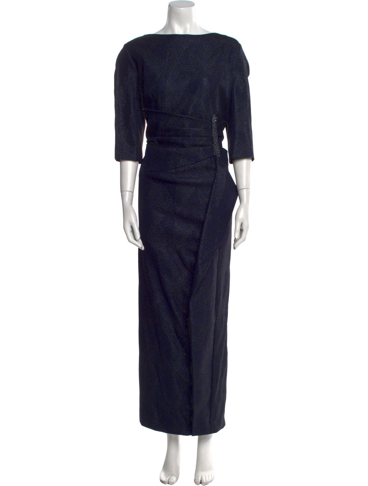 Teri Jon by Rickie Freeman Bateau Neckline Long Dress