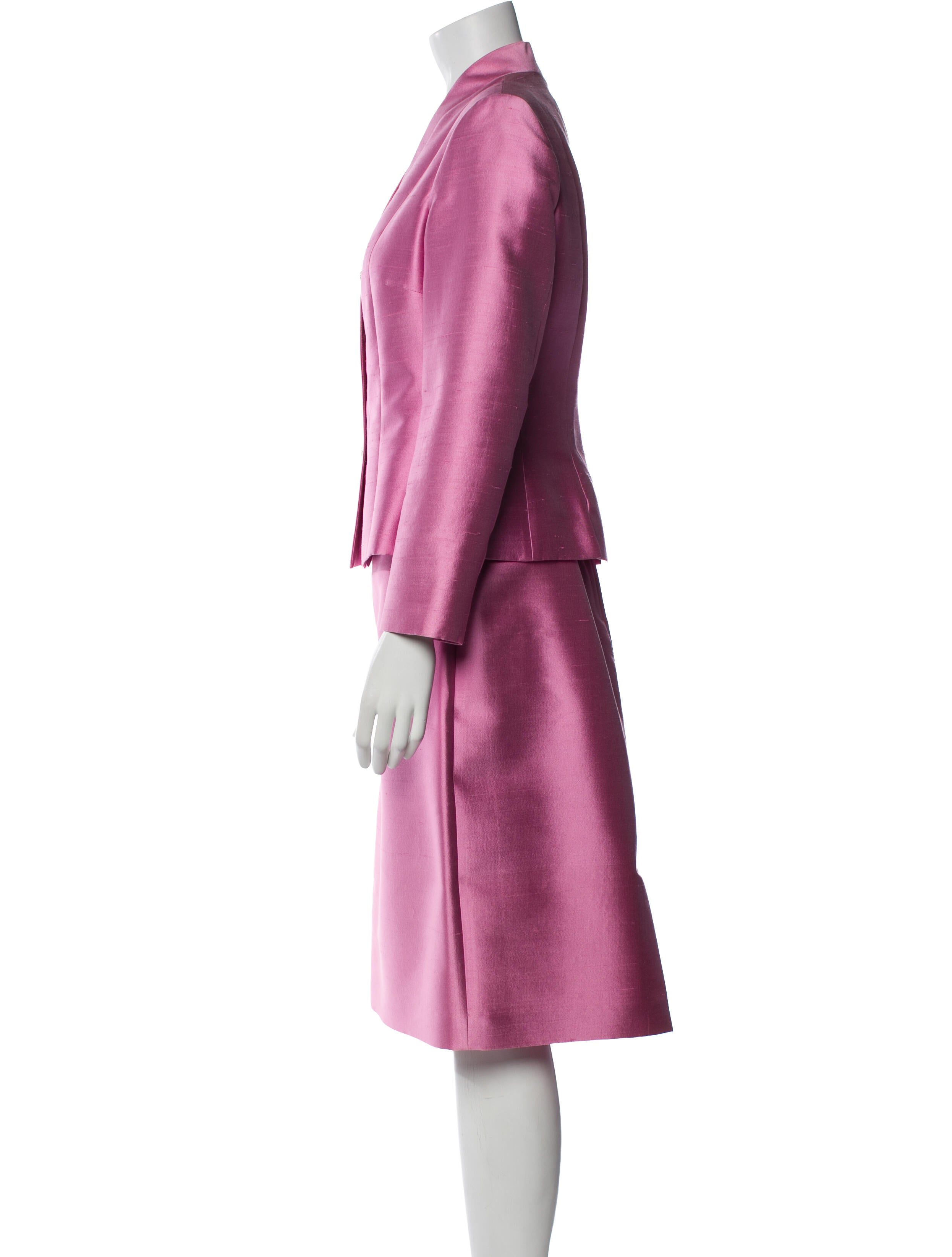 Teri Jon by Rickie Freeman Silk Skirt Suit