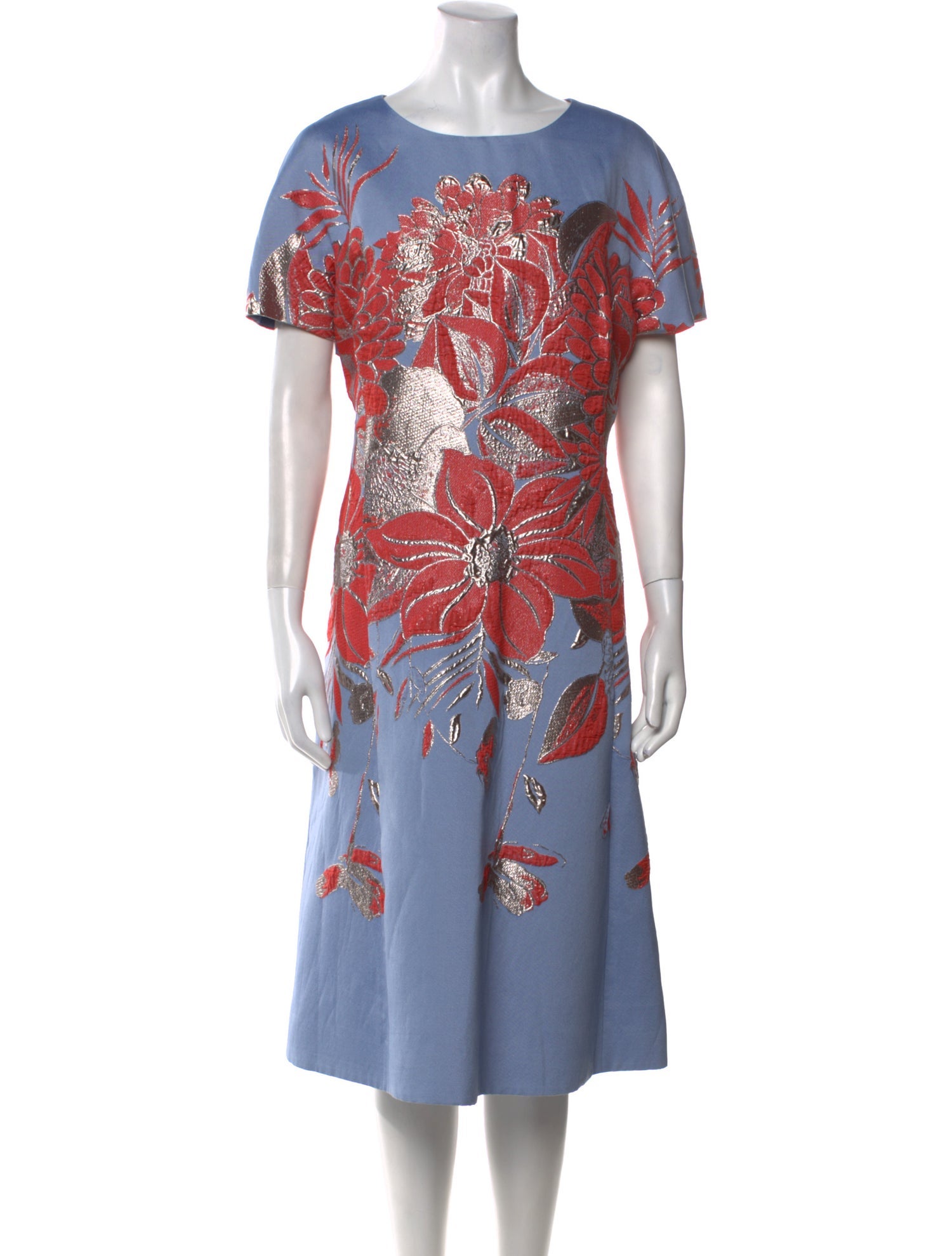 Teri Jon by Rickie Freeman Printed Midi Length Dress