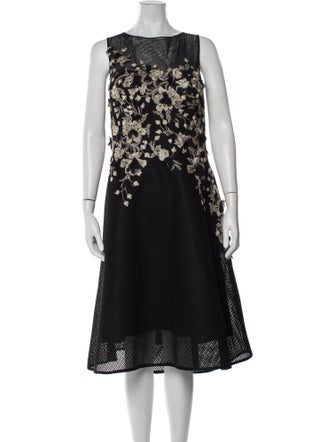 Teri Jon by Rickie Freeman Patterned Midi Length Dress