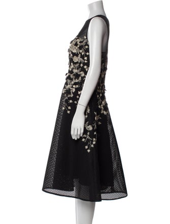 Teri Jon by Rickie Freeman Patterned Midi Length Dress