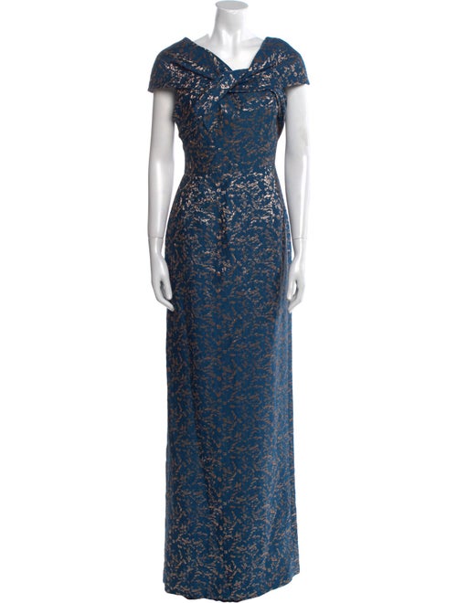 Teri Jon by Rickie Freeman Printed Long Dress