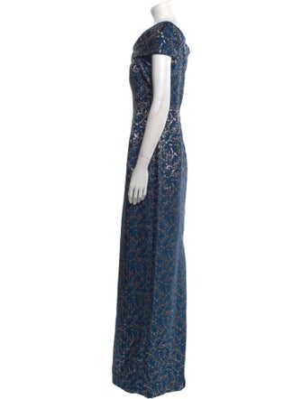 Teri Jon by Rickie Freeman Printed Long Dress