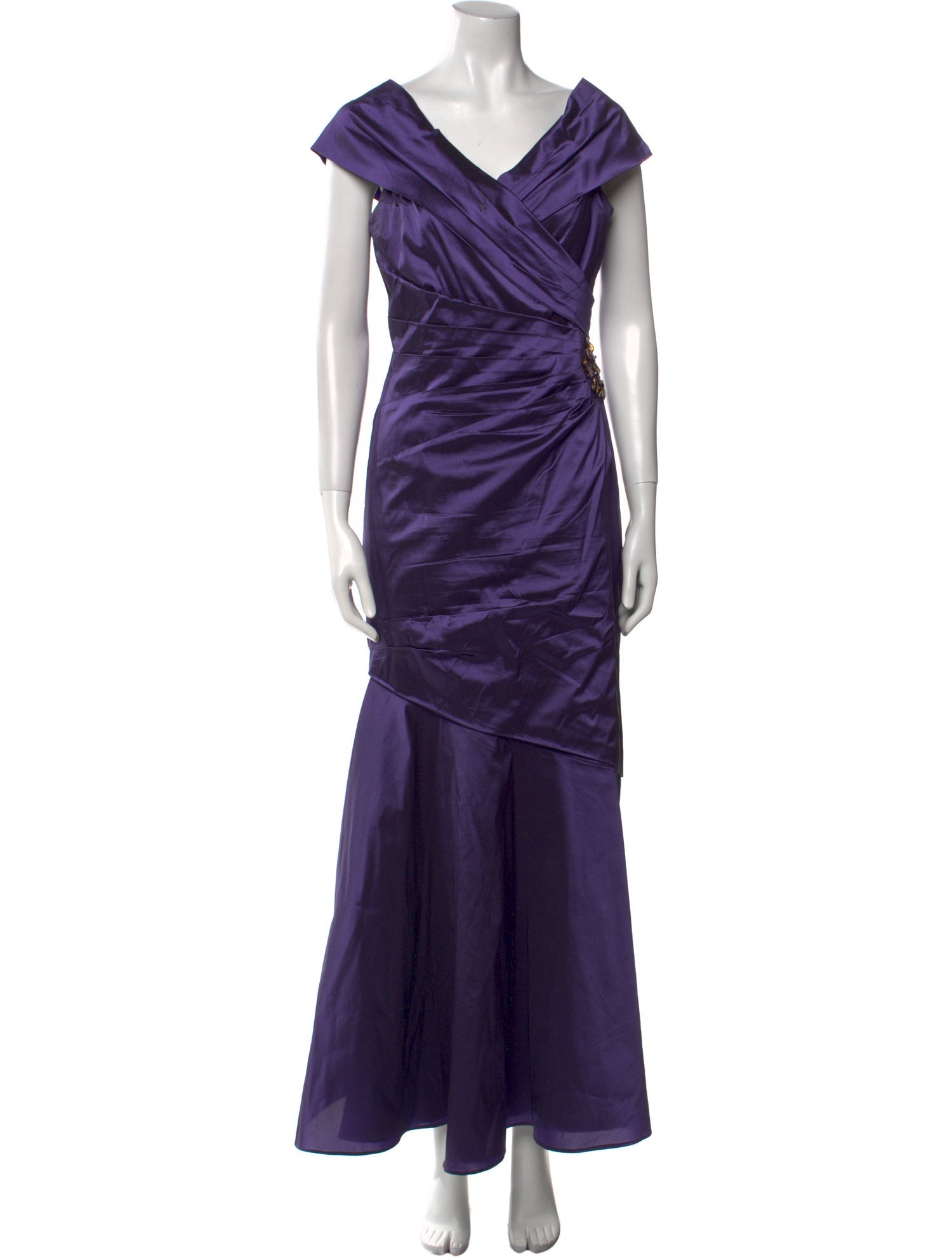 Teri Jon by Rickie Freeman V-Neck Long Dress