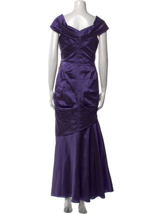 Teri Jon by Rickie Freeman V-Neck Long Dress