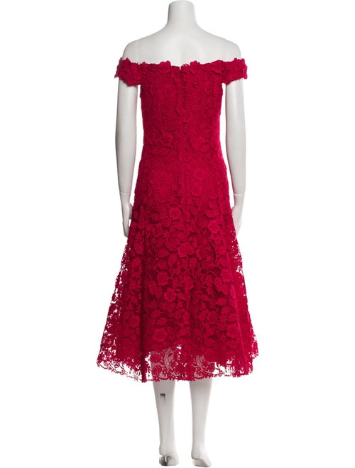 Teri Jon by Rickie Freeman Lace Pattern Midi Length Dress