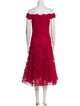 Teri Jon by Rickie Freeman Lace Pattern Midi Length Dress