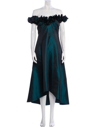 Teri Jon by Rickie Freeman Off-The-Shoulder Long Dress