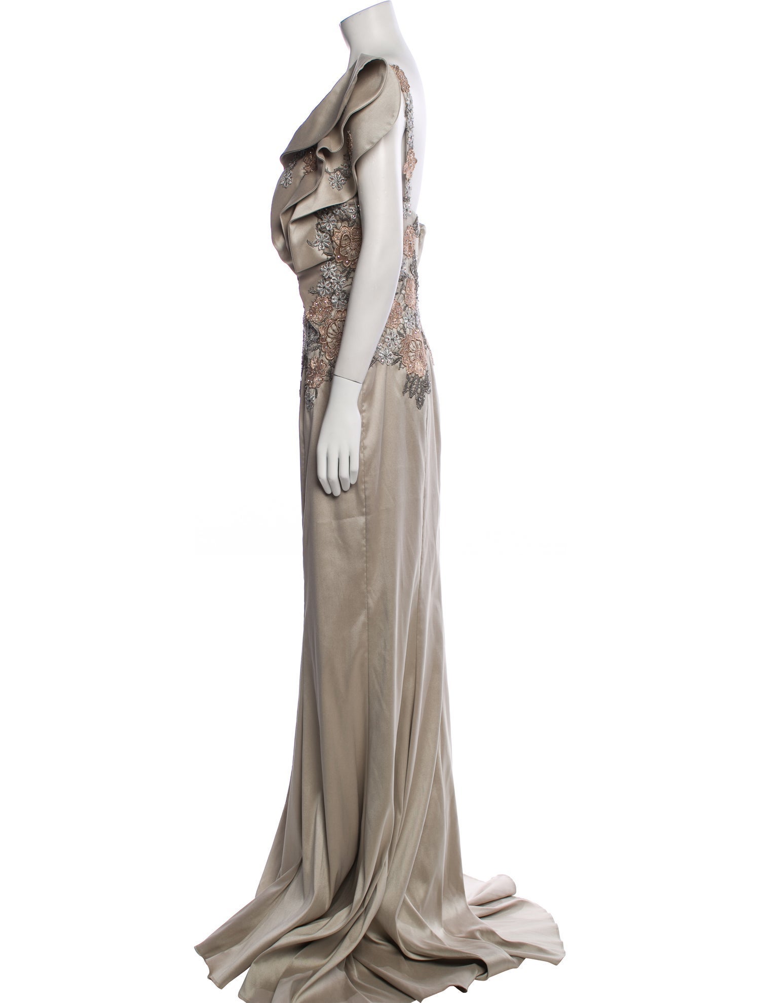 Teri Jon by Rickie Freeman One-Shoulder Long Dress w/ Tags