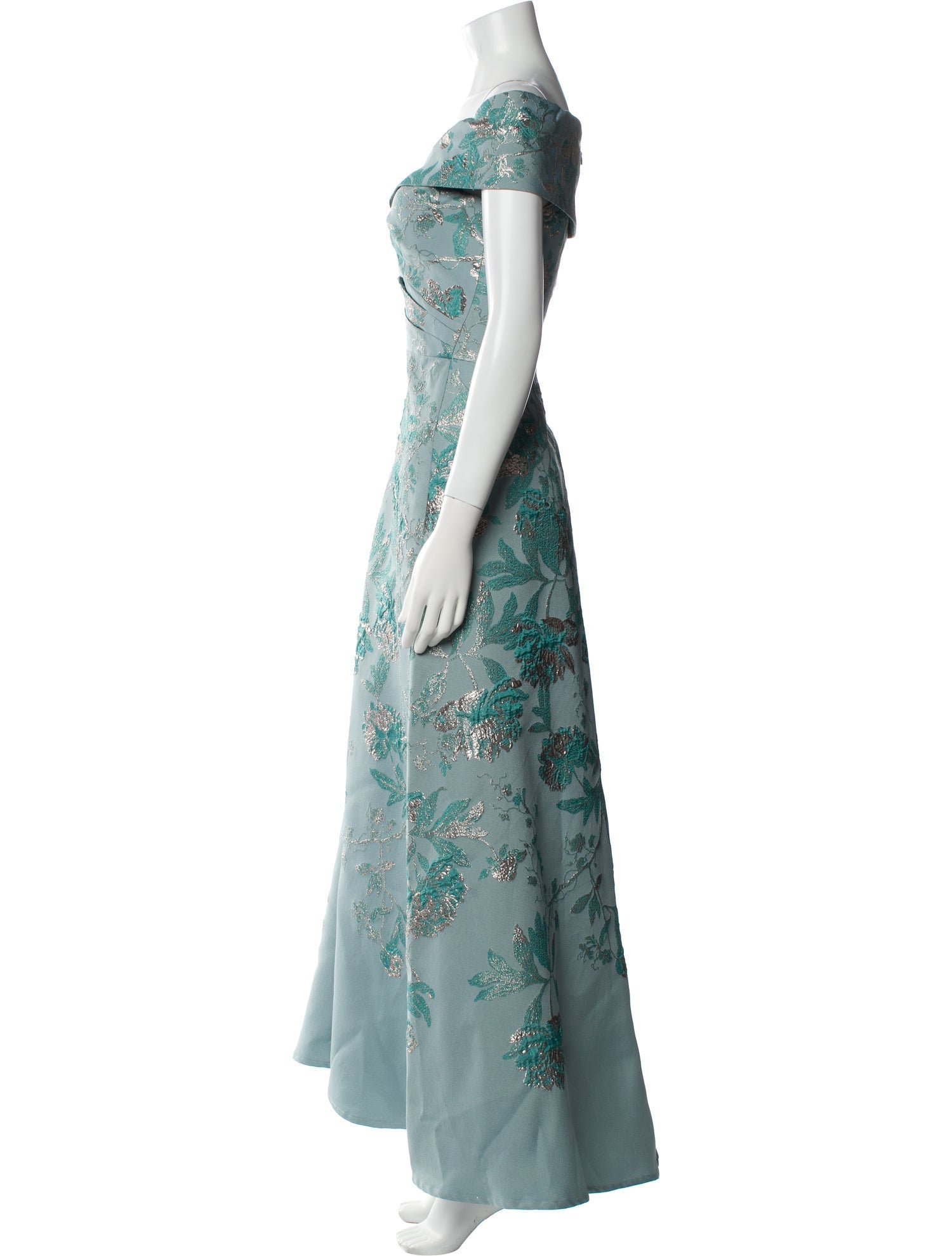 Teri Jon by Rickie Freeman Floral Print Long Dress