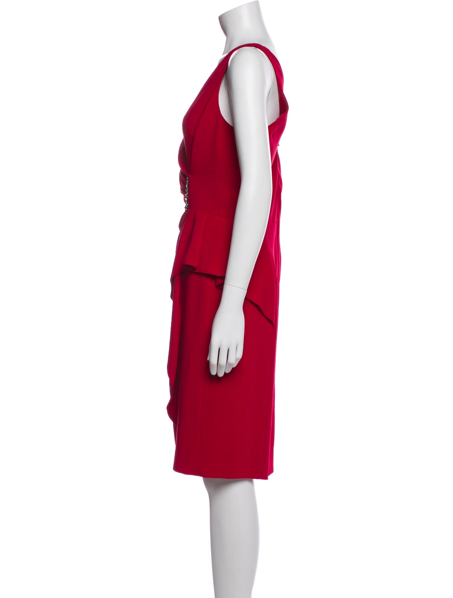 Teri Jon by Rickie Freeman V-Neck Knee-Length Dress