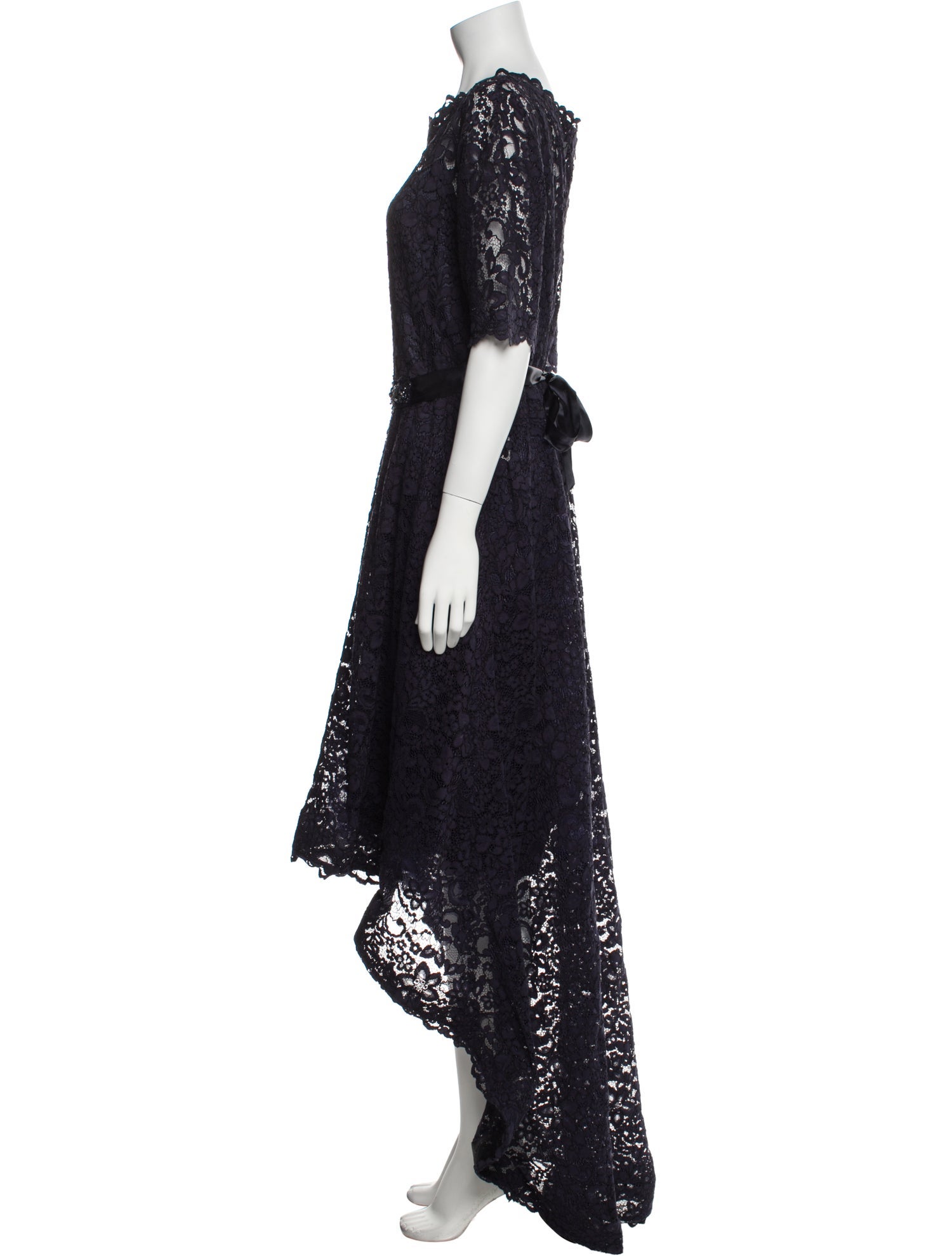 Teri Jon by Rickie Freeman Lace Pattern Midi Length Dress