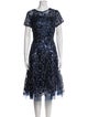 Teri Jon by Rickie Freeman Lace Pattern Midi Length Dress