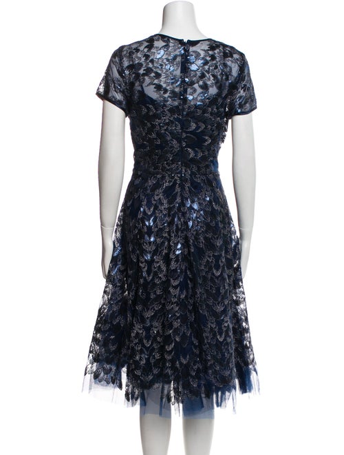 Teri Jon by Rickie Freeman Lace Pattern Midi Length Dress