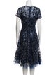 Teri Jon by Rickie Freeman Lace Pattern Midi Length Dress