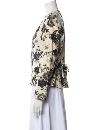 Teri Jon by Rickie Freeman Wool Floral Print Blazer