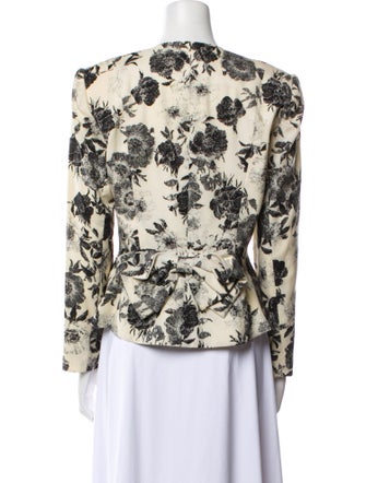 Teri Jon by Rickie Freeman Wool Floral Print Blazer