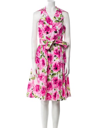 Teri Jon by Rickie Freeman Floral Print Midi Length Dress