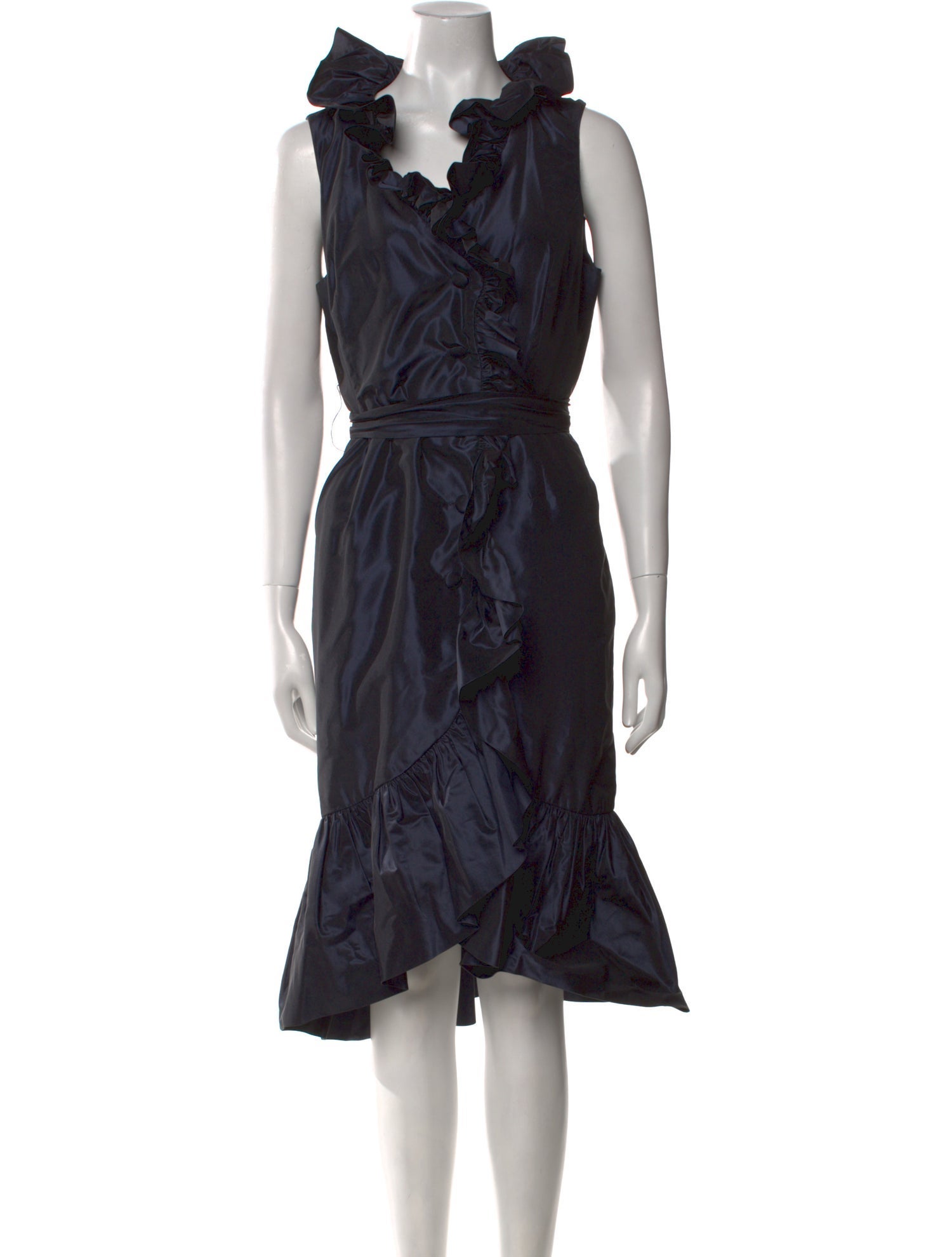 Teri Jon by Rickie Freeman Silk Midi Length Dress