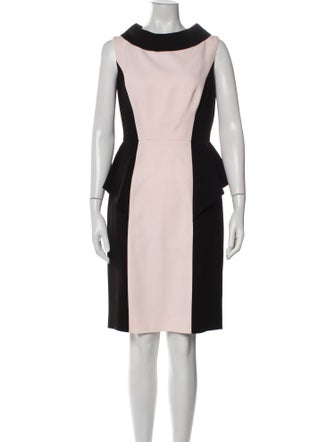 Teri Jon by Rickie Freeman Colorblock Pattern Knee-Length Dress