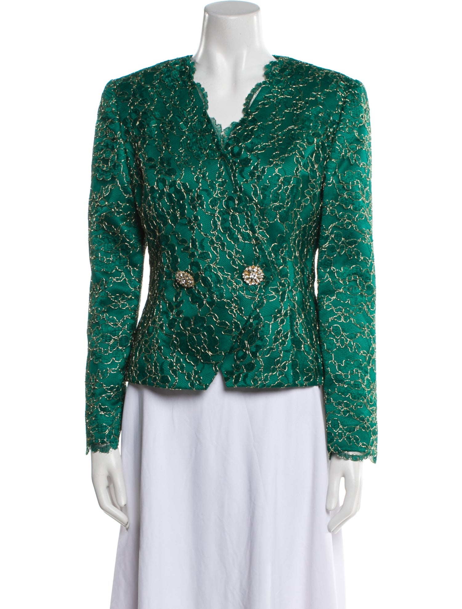 Teri Jon by Rickie Freeman Nylon Floral Print Evening Jacket