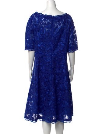 Teri Jon by Rickie Freeman Lace Pattern Midi Length Dress