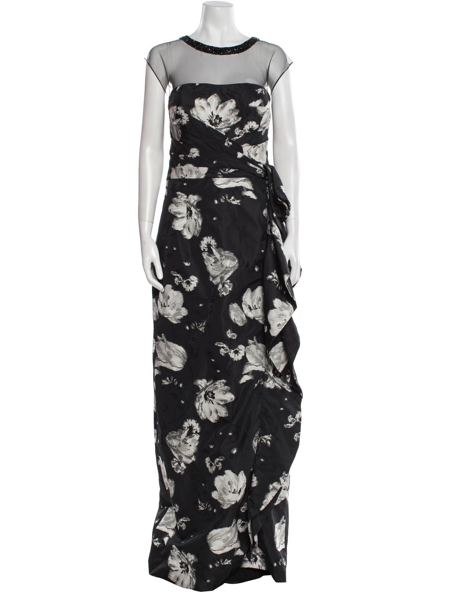 Teri Jon by Rickie Freeman Floral Print Long Dress