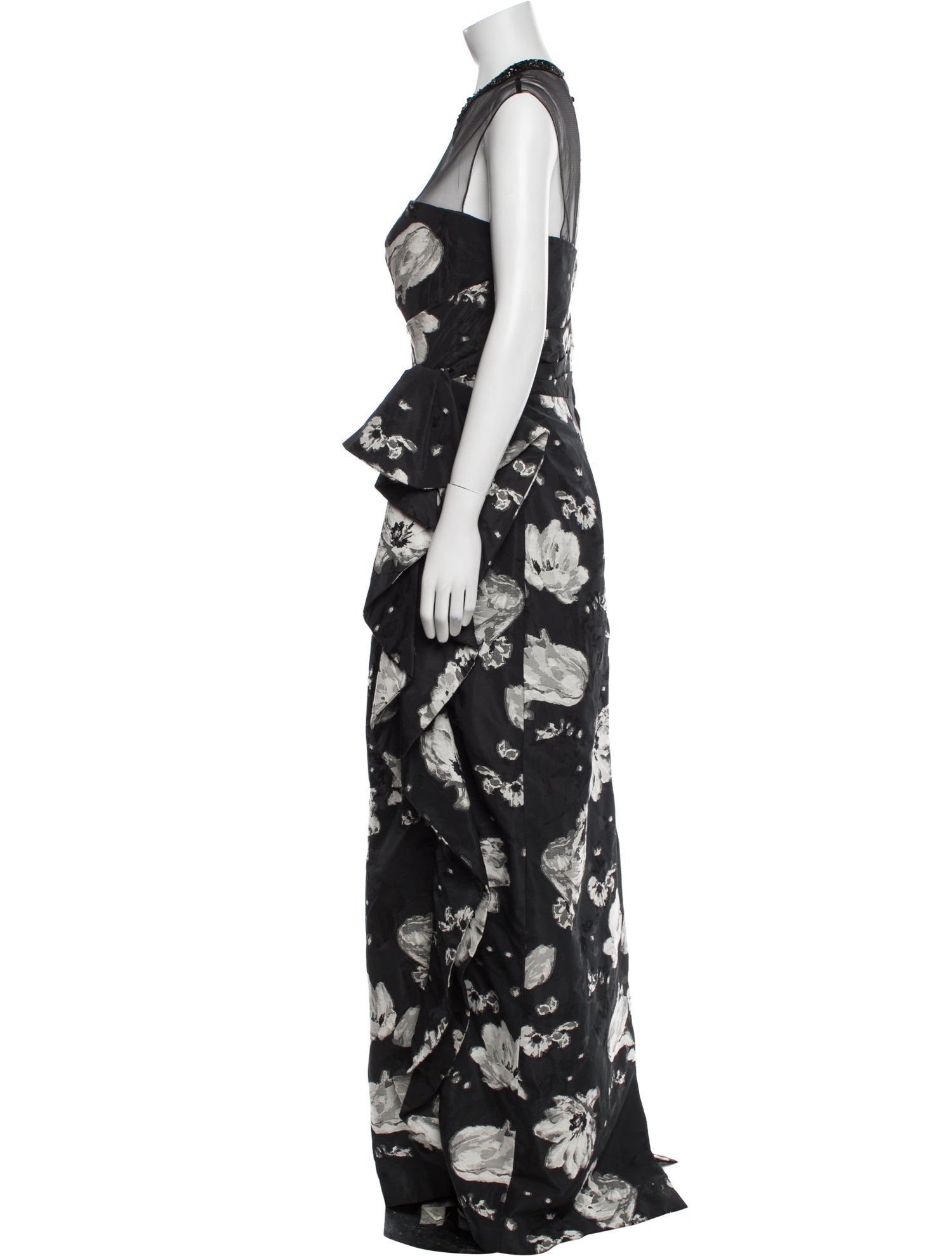Teri Jon by Rickie Freeman Floral Print Long Dress