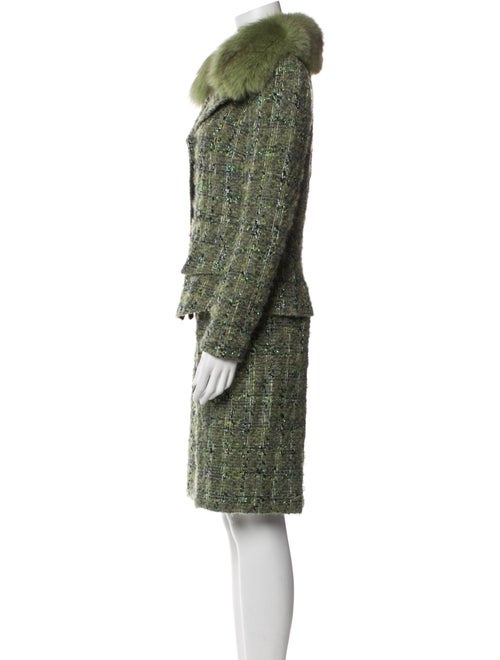 Teri Jon by Rickie Freeman Wool Tweed Pattern Skirt Set