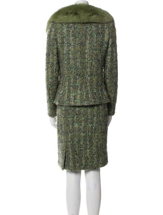 Teri Jon by Rickie Freeman Wool Tweed Pattern Skirt Set