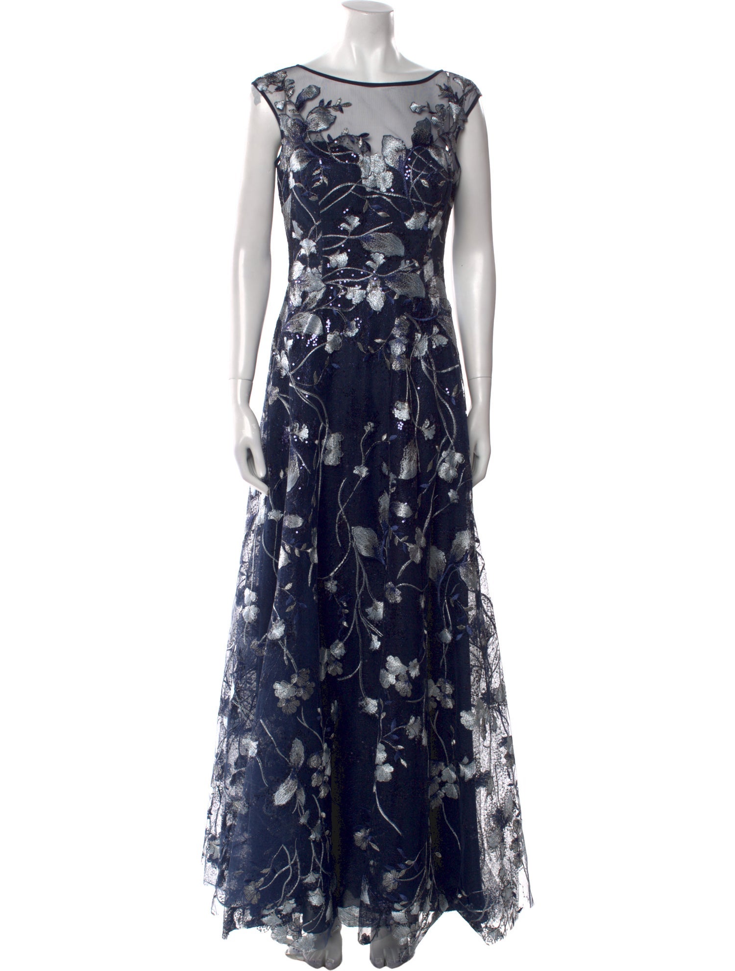 Teri Jon by Rickie Freeman Floral Print Long Dress