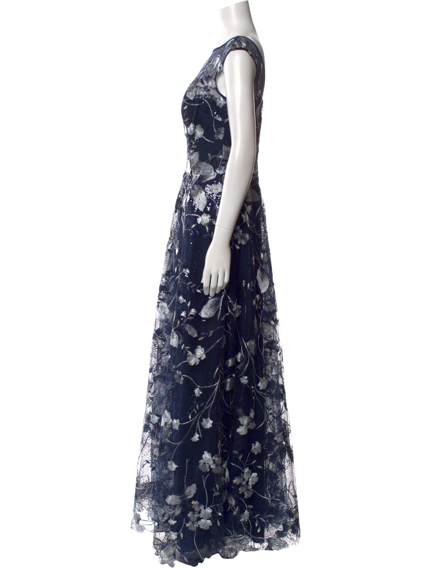 Teri Jon by Rickie Freeman Floral Print Long Dress