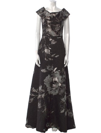 Teri Jon by Rickie Freeman Floral Print Long Dress