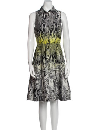 Teri Jon by Rickie Freeman Printed Knee-Length Dress