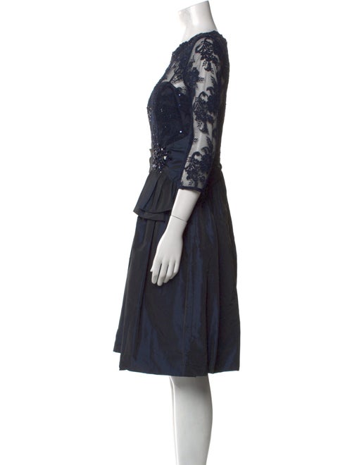 Teri Jon by Rickie Freeman Bateau Neckline Knee-Length Dress