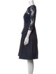 Teri Jon by Rickie Freeman Bateau Neckline Knee-Length Dress