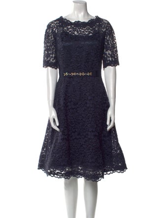 Teri Jon by Rickie Freeman Lace Pattern Mini Dress