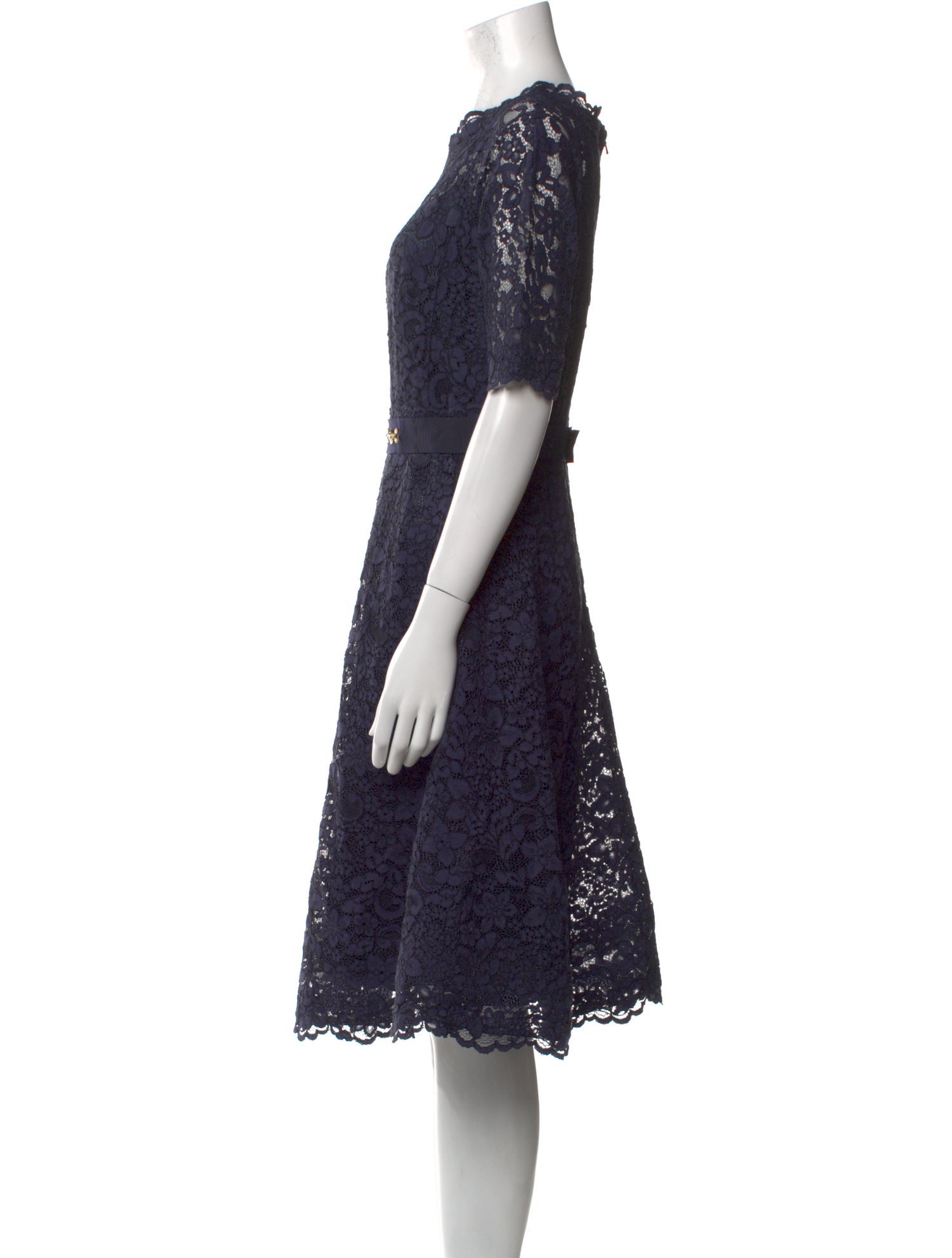 Teri Jon by Rickie Freeman Lace Pattern Mini Dress