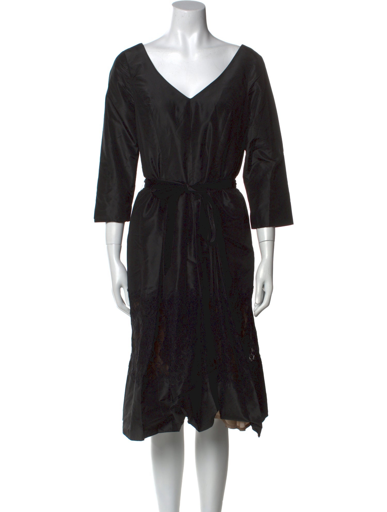 Teri Jon by Rickie Freeman V-Neck Midi Length Dress