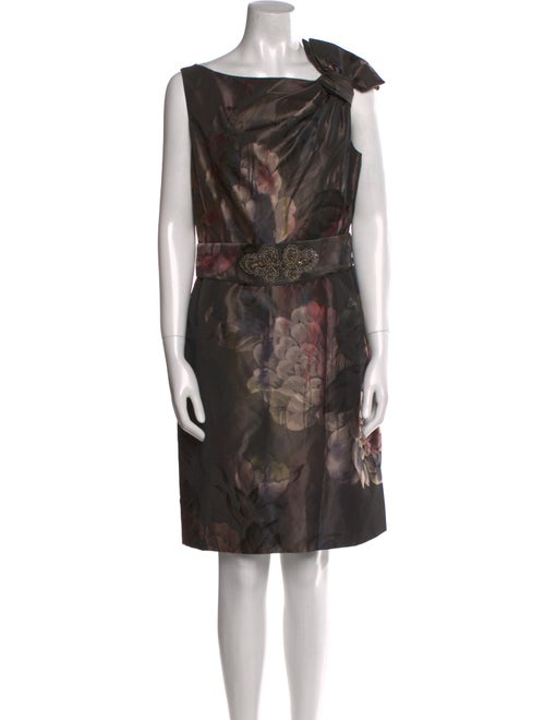 Teri Jon by Rickie Freeman Floral Print Knee-Length Dress