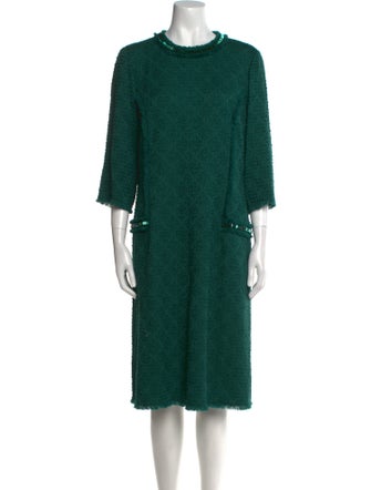 Teri Jon by Rickie Freeman Crew Neck Midi Length Dress
