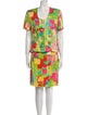 Teri Jon by Rickie Freeman Linen Printed Skirt Suit