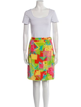 Teri Jon by Rickie Freeman Linen Printed Skirt Suit