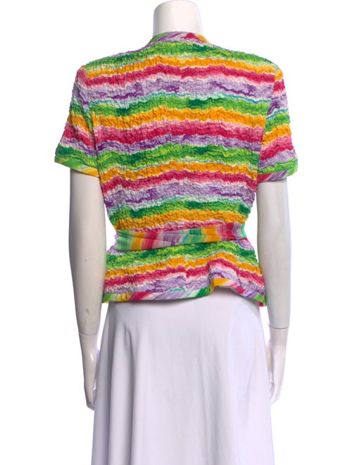 Teri Jon by Rickie Freeman Silk Printed Crop Top