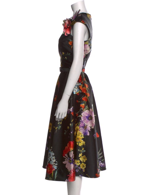 Teri Jon by Rickie Freeman Floral Print Midi Length Dress