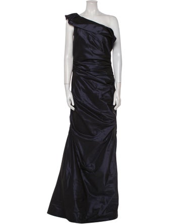Teri Jon by Rickie Freeman One-Shoulder Long Dress