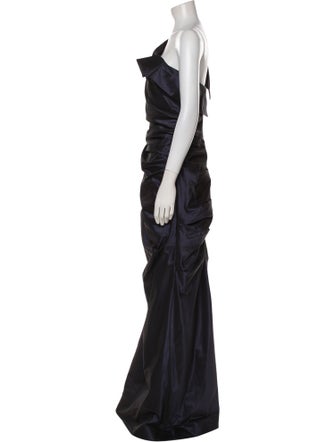 Teri Jon by Rickie Freeman One-Shoulder Long Dress