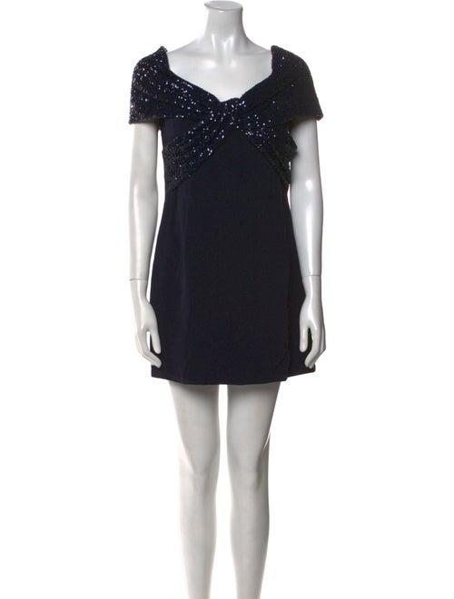 Teri Jon by Rickie Freeman Off-The-Shoulder Mini Dress