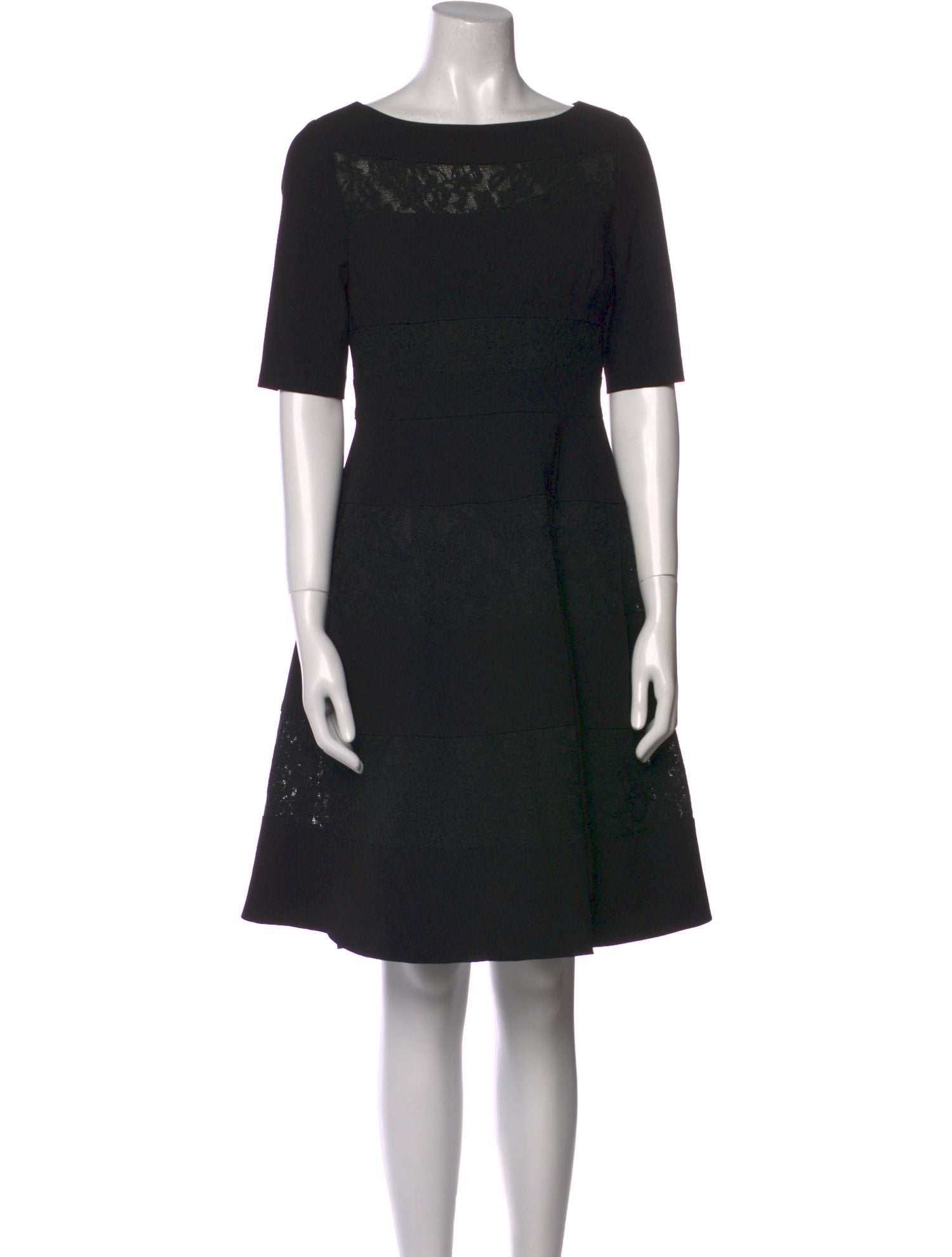 Teri Jon by Rickie Freeman Bateau Neckline Knee-Length Dress