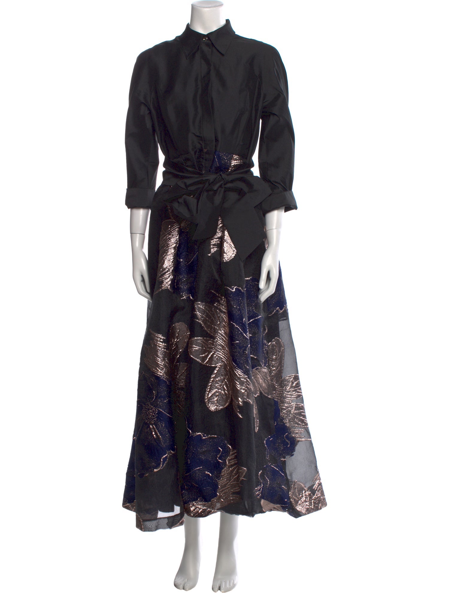 Teri Jon by Rickie Freeman Floral Print Long Dress